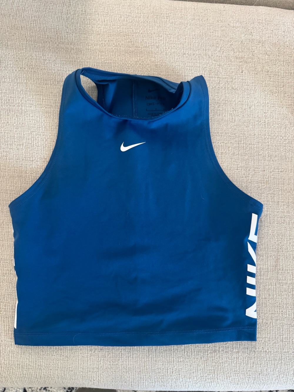 Nike Navy Blue Athletic Tank with White Swoosh
